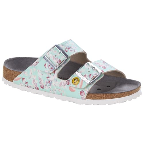 Birkenstock Damen Pantolette Arizona ESD Flower Field Mint 38