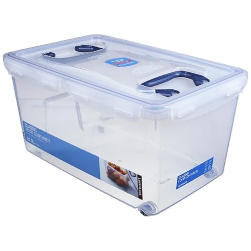 LocknLock PP CLASSIC Aufbewahrungsbox mit Deckel und Griffen | 21 L, 456 x 300 x 225 mm | 100 % Luftdicht | halbtransparenter Vorratsbehälter | Vorratsbehälter mit Deckel für Haushaltsgegenstände