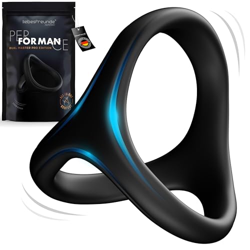 Liebesfreunde® Dual Master Penisring & Hodenring aus Silikon - Dehnbarer Cockring für Männer, Sex Spielzeug für Paare