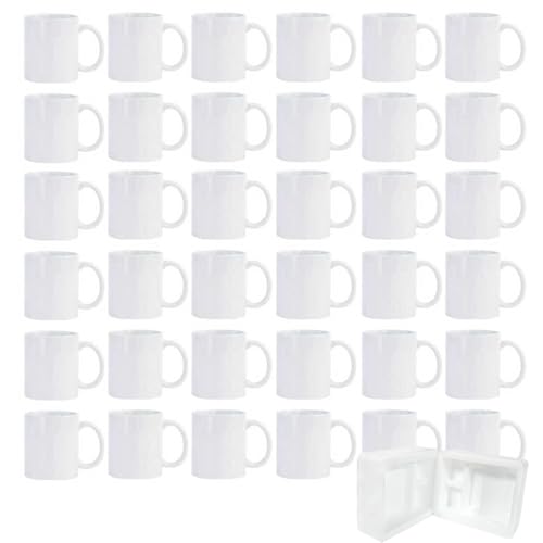 CRUMANCY Tassen für Sublimation, 36 Pcs Kaffeebecher Weiß