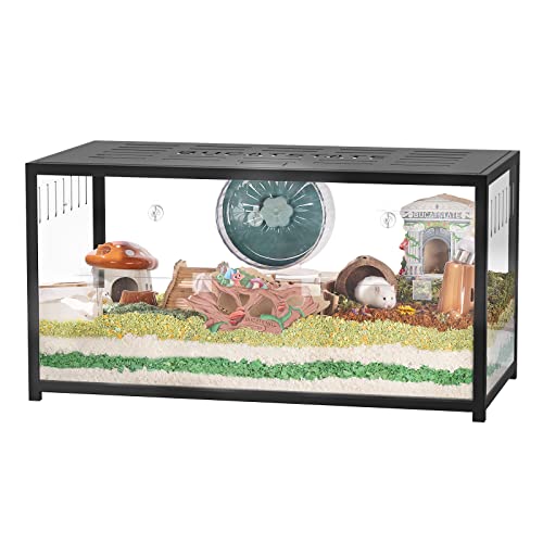 BUCATSTATE Hamsterkäfig Metall 2,0 - Kleintierlebensräume Groß Stapelbar mit Doppeltür 100L x 50W x 52,5H cm für Zwerghamster, Nager, Mäuse (0,5m², Schwarz)