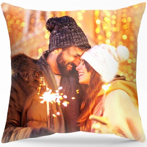 iDIY Personalisiertes Kissen - Kissen mit Foto Bedrucken Lassen, FotoKissen, Kissen Personalisiert Foto, Fotokissen mit Eigenem Foto, Fotogeschenk zum Weihnachten Geburtstag - Füllung optional