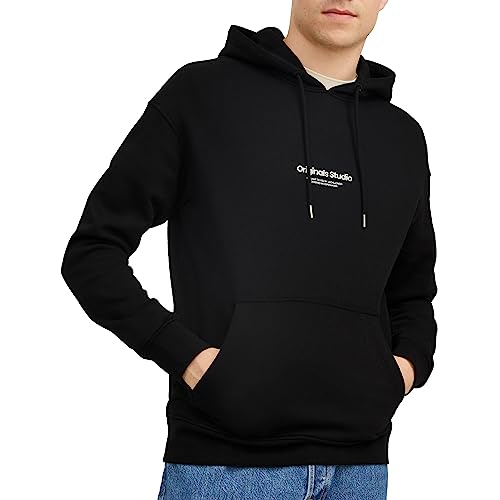 JACK & JONES Herren Hoodie Kapuzenpullover JORVESTERBRO - Relaxed Fit S-XXL, Größe:XL, Farbe:Black 12241687