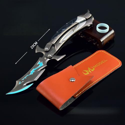 Superbuybox Game Valorant Reaver Butterfliegenmesser, Kampfkunstmesser, Spielsammlung, Schreibtischdekoration, Rucksack, Anhänger, Geschenk (blau)