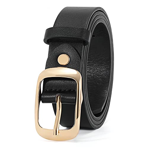 WHIPPY Damen-Ledergürtel in Übergröße, modischer Rindsleder-Gürtel mit fester Dornschließe für Jeans-Hosen-Kleid