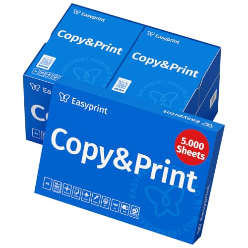 Easyprint Druckerpapier Kopierpapier 5000 Blatt 10 x 500 A4 Premium Hochweiß CIE 160 PEFC zertifiziert