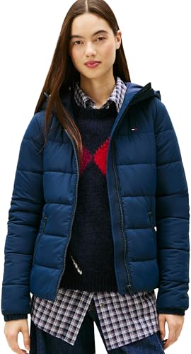 Tommy Jeans Damen Tjw Slim Lw Hooded Padded Jacket Dw0Dw20959 Pufferjacke, Blue (Dark Night Navy), M