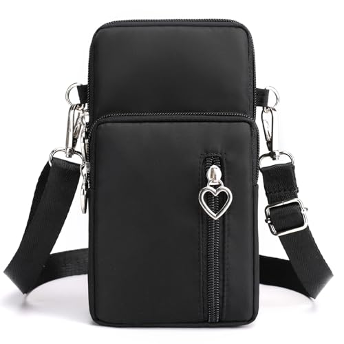 DuoLmi Umhängetasche Damen Klein, Crossbody Tasche für Damen, Nylon Handy Mini-Tasche Kleine Schultertasche Multifunktionale Handytasche, Handytasche zum Umhängen Damen