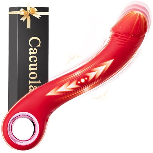 Cacuola Vibrator Dildo, Schneller Stoßfunktion Dildos, Blitzladung Sex Spielzeug für die Frau, Präzise Stimulation des G Punkt Vibration für Frauen, Vibratorensets für Frauen Sexspielzeug mit Handring