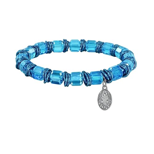 Konplott Armband elastisch Festival hellblau antik Silber