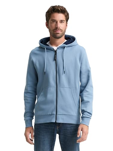 TOM TAILOR Herren 1043727 Sweatshirt, 28800-Faded Denim Blue, XL