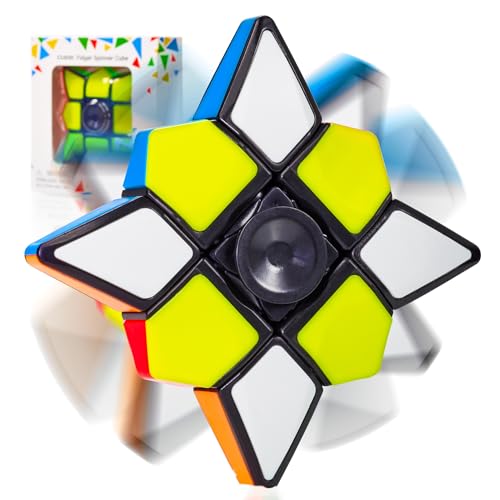 CUBIDI® Star – 3x3x1 Drehwürfel & Handkreisel – Puzzlewürfel mit Spinner-Funktion – Stressabbau & Konzentrationstraining für Büro, Schule & Freizeit
