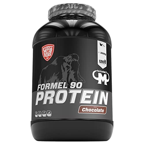 Mammut Nutrition Formel 90 Proteinpulver Schoko – 3kg – 4-Komponenten Whey Protein Pulver mit Sojaproteinisolat, Milchprotein, Eiprotein & Vitamin B6 – 77% Eiweiß