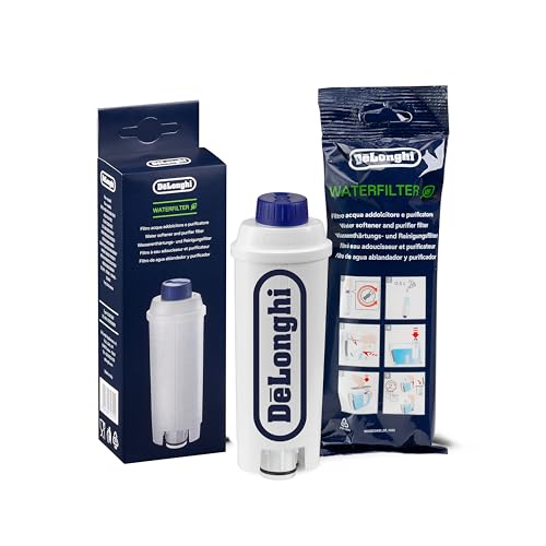 De'Longhi Original Wasserfilter DLSC002 - Zubehör für De'Longhi Kaffeevollautomaten mit Wasserfilter,Pflege und Schutz der Maschine,optimiert die Kaffeequalität und schützt vor Kalk,‎0.5 L,Weiß,1 Pack