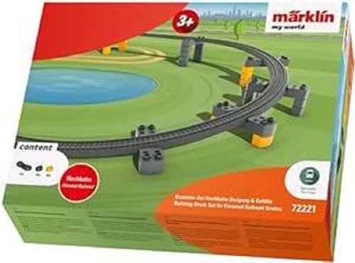 Märklin My World – 72221 - Baustein-Set Hochbahn Steigung & Gefälle – Modellbahn Zubehör – Spur H0