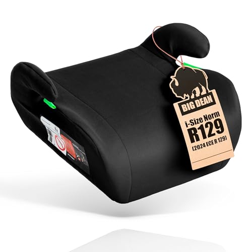 Kindersitzerhöhung nach neuster i-Size Norm R129 Schwarz Sitzerhöhung (125-150cm) Kinder Auto BigDean