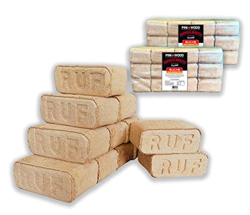 PINI Holzbriketts 100% Buche Hartholzbriketts RUF Kamin Ofen Grill Feuerstelle Brennholz 20 kg