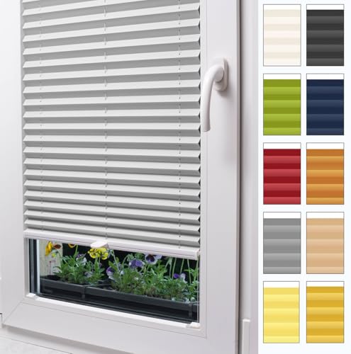 Premium-Plissee ohne Bohren zum Kleben von Stuza -für Fenster & Balkontür (Höhe von 50 cm bis 149 cm)