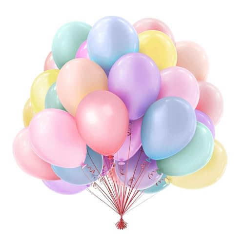 Luftballons Pastell 50 Stück,10 zoll/25cm,luftballons bunt Girlande für Deko Geburtstag,Hochzeit Party Deko,Babyparty