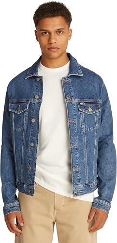 Tommy Jeans Herren Jeansjacke Ryan Trucker Regular Fit, Blau (Denim Medium), M