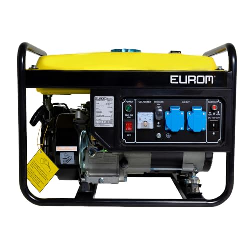 Dönges Stromerzeuger Benzin leise 2200 Watt, Notstromaggregat mit 2 x 230V Steckdosen, 11h Betriebszeit, Stromgenerator 15L Tank für Outdoor, Camping, Garten, Heimwerken zur mobilen Stromversorgung