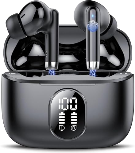 2026 Neue Bluetooth 5.4 Kopfhörer, QXQ Kopfhörer Kabellos Sport In Ear Headphones mit 4 ENC Mic, 40 Std Kabellose Kopfhörer Tiefer Bass, Noise Cancelling Earbuds Kompatibel Android iOS, Reines Schwarz