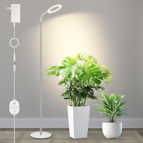 LED Pflanzenlampe 24V für Zimmerpflanzen, Vollspektrum 660 nm Rotlicht, LUMILEDS Wachstumslampe, 16cm Pflanzenlicht mit Timer & Dimmbar, höhenverstellbar 35–150cm, 15W, 260  µmol/s/m²@15cm, J15-W