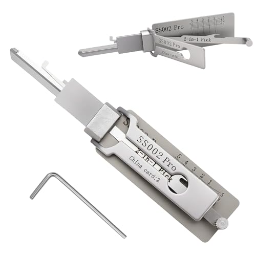 Schlüsseldecoder SS002 Pro Dietrich-Set 2-in-1 hauptschlüssel-decoder aus edelstahl, türöffnungswerkzeug, lock picking tool set lockpicking für Schlösser mit S-Nut Autoschlüssel-Leser