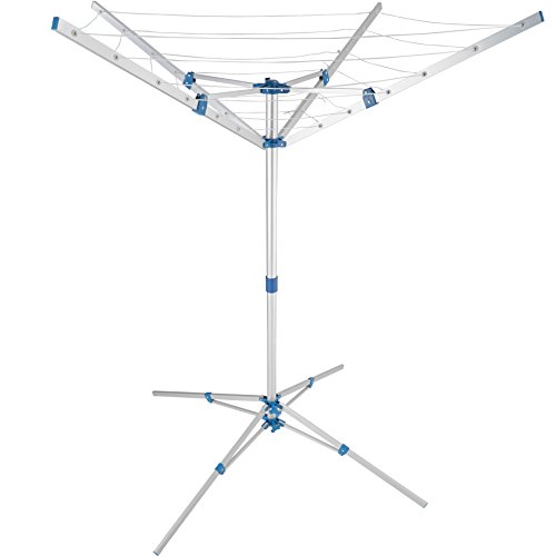 tectake Aluminium Wäschespinne Wäscheschirm | 4 Tragarme | Stufenlos höhenverstellbar - Diverse Modelle (Typ 2 | Nr. 402720)
