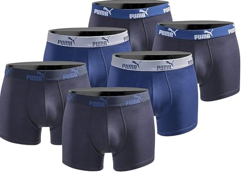 PUMA Boxershort 6er Pack Herren Basic Black Limited Edition - New True Blue- Gr.L