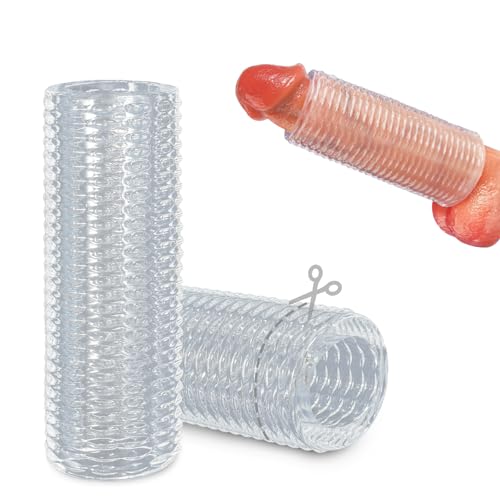 Penishülle Sex Spielzeug für Die Paare Männer, Penis Sleeve zum Anpassen des Umfangs, Wiederverwendbare und Elastische Penisverlängerung Penispumpe Verzögert die Ejakulation, Verbessert die Erektion
