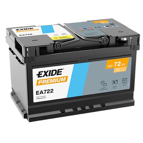 EXIDE 72Ah 12V 720A EA722 PREMIUM DIN/ISO LB3 Starterbatterie