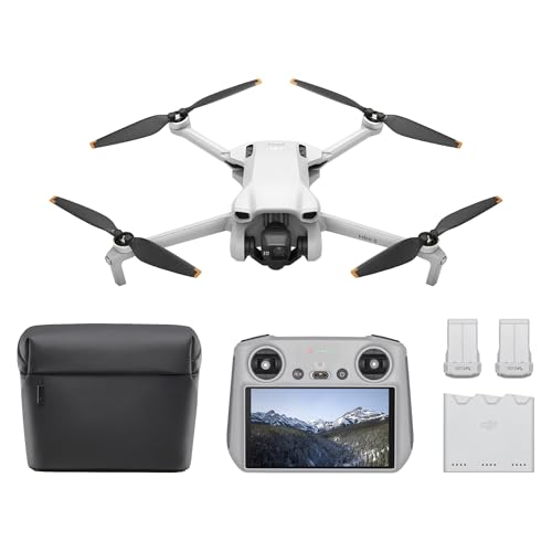 DJI Mini 3 Fly More Combo (DJI RC) – Ultraleichte, Faltbare Mini Drohne mit Kamera 4K HDR, Bis zu 114 Min Flugzeit (3 Akkus), Vertikalaufnahmen, 3-Achsen-Gimbal, 10 km HD-Übertragung, C0