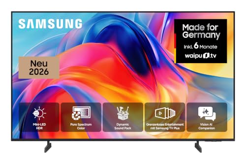 Samsung Mini LED M70H 4K 43 Zoll (108 cm), UHD Fernseher, Mini LED HDR für beeindruckende Details, Motion Xcelerator 144Hz, Dynamik Sound Pack, AI Companion für Fragen, kostenlos 900 Sender, Smart TV