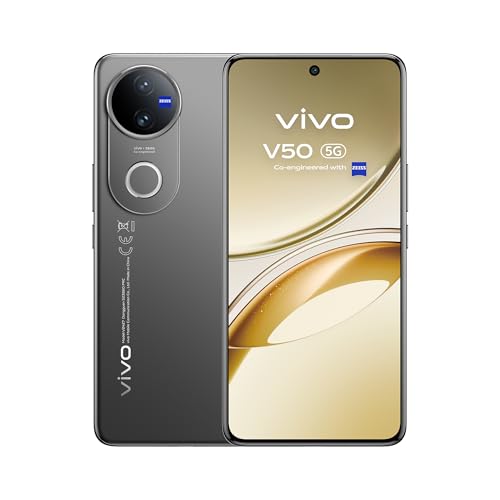 vivo V50 5G Smartphone, 12 GB + 512 GB, Professionelle 50+50 MP ZEISS Kameras, 4K-Video, 5260 mAh Akku, 90W Schnellladung, 6,77″ Ultra-Slim Quad Curved AMOLED Display, IP68+IP69 Staub & wasserdicht