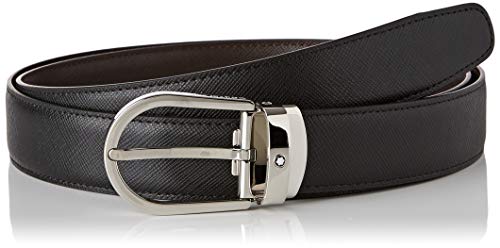 Montblanc Erwachsene Ledergürtel Classic, schwarz braun, 120cm, 113834