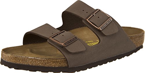 BIRKENSTOCK Unisex-Erwachsene Arizona Birko-Flor Pantoletten, Braun (Mocca), 43 (normal)