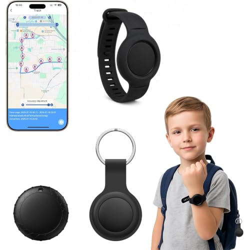 GPS-Tracker für Kinder, Smart GPS Tracker Ohne ABO Kompatibel mit iOS & Android, Globale Positionsverfolgung, für Senioren, Kinder, Haustiere, Rucksack, Auto, IPX6 Wasserdicht mit Silikon-Uhrenarmband