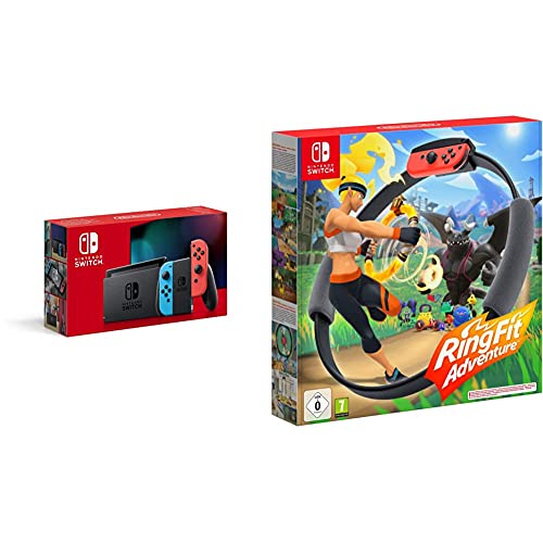 Nintendo Switch Konsole - Neon-Rot/Neon-Blau + Ring Fit Adventure - [Nintendo Switch]