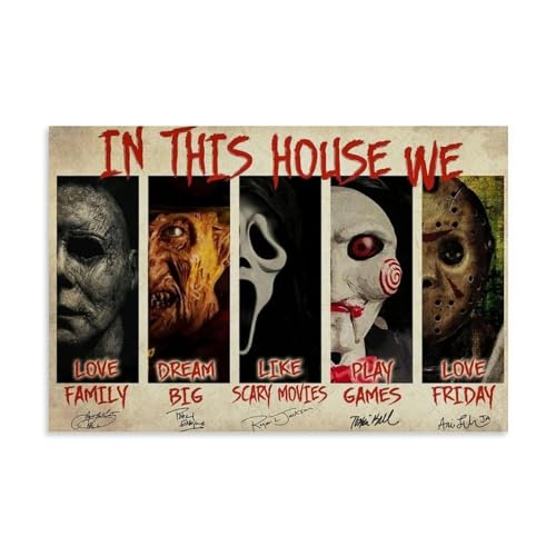 aizhimi Klassische Horrorfilme, Filmposter für Zimmer, ästhetische Leinwand, Wandkunst, Schlafzimmerdekoration, 30 x 45 cm