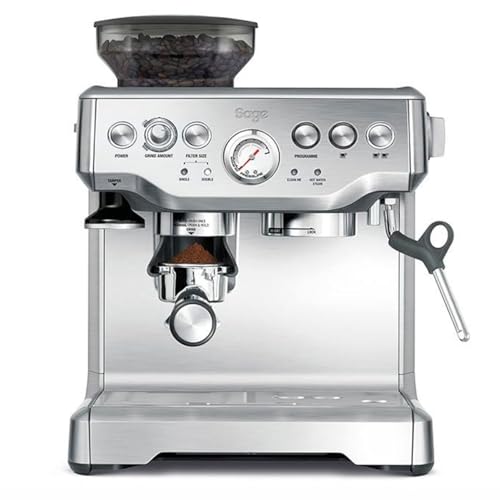 Sage - The Barista Express - Kaffeemaschine mit manuellem Milchaufschäumer & Mahlwerk - Automatisches Mahlen, individueller Milchschaum - Milchkännchen mit Temperaturkontrolle - Gebürsteter Edelstahl