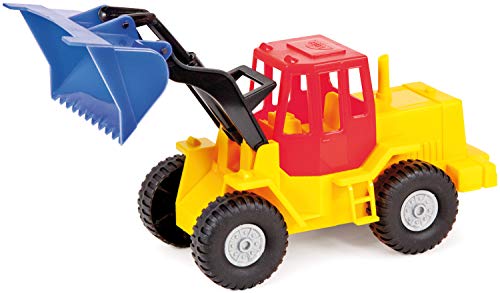 Lena SIMM Spielwaren 07252 - Profi Schaufellader, Baustellenfahrzeug ca. 27cm, robuster Radlader mit beweglicher Frontschaufel, Schaufelbagger Spielfahrzeug für Kinder, 2 Jahre, für Indoor & Outdoor