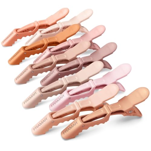 FRAMAR Neutrale Haarklammern Friseurbedarf - Haarklammer Damen, Haarclips Damen, Haarspangen, Haarspange, Haarschmuck, Hair Clip, Hair Clips For Women, Abteilklammern Friseur, Spangen – 10