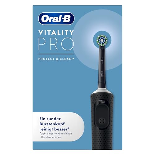Oral-B Vitality Pro Elektrische Zahnbürste — Electric Toothbrush, Inkl. 1 Aufsteckbürste — 3 Putzmodi für Zahnpflege, Zahnbürste Elektrisch, Designed by Braun, Schwarz