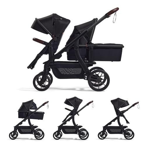 Momcozy ChangeGo Kinderwagen 3 in 1, Geschwisterwagen für Baby und Kleinkind, Buggy mit großen Rädern & beider Fahrtrichtung, UPF50+ Sonnendach, 9 kg großes Einkaufskorb