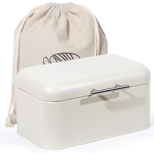 SYLANDO Brotkasten aus Metall mit Edelstahlgriff, Brot Lange Aufbewahren, Retro Brot Box, Brotaufbewahrungsbox mit Deckel