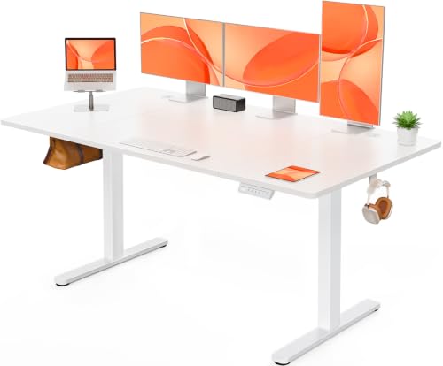 ErGear Höhenverstellbarer Schreibtisch 140x70cm 4-Speicher Geteilte Platte