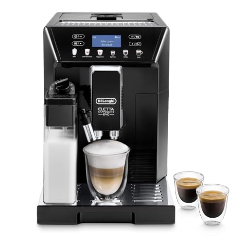 De'Longhi Eletta Evo ECAM 46.860.B Kaffeevollautomat mit LatteCrema Milchsystem, Cappuccino und Espresso auf Knopfdruck, LCD Display und Sensor-Touch-Tasten, schwarz