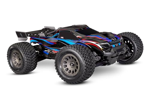 TRAXXAS MINI-XRT, 1/16 Monster-Truck, 4x4 Brushless RTR, Ferngesteuertes Auto, Blau, Wasserfest, mit TQi-Fernsteuerung und TSM