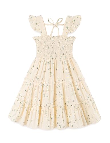 KIDDLETOWN Mädchen Kleider Kleinkind, Sommer Kleid Prinzessin Kostüm, Baumwolle Mädchen Kleid Festlich, Rüschen-Träger Kleider Blumenmädchen für 3-4 Jahre